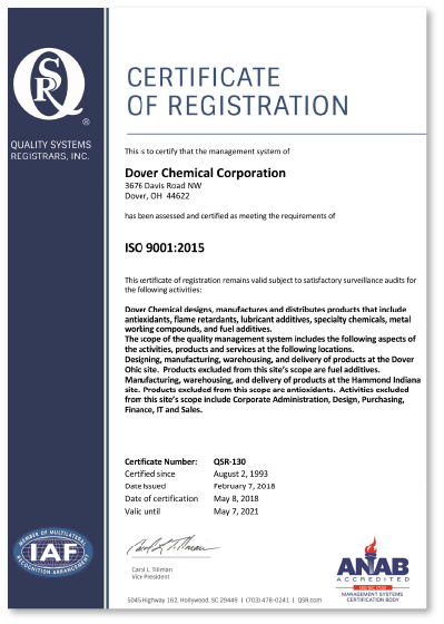 ISO 9001認証証明書